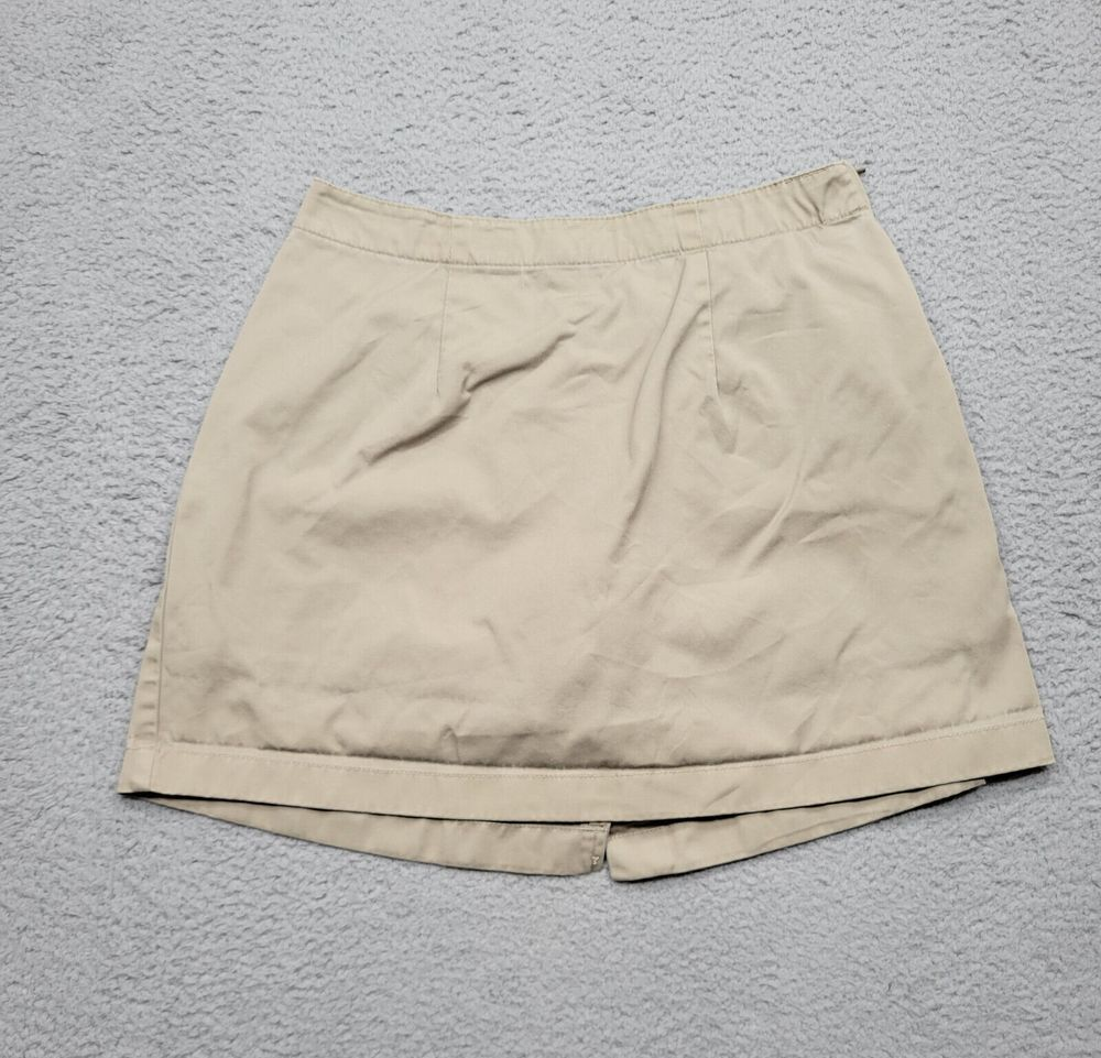 Lands' End Skirt Womens 13 Tan Beige Brown Side Zip Back Slit 29x16*